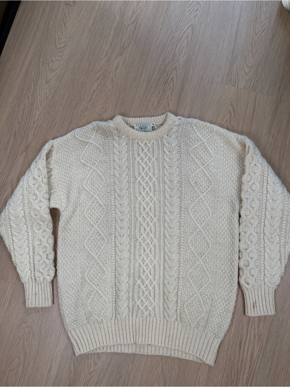 Vintage Blarney Woollen Mills Irish Fisherman Sweater XL